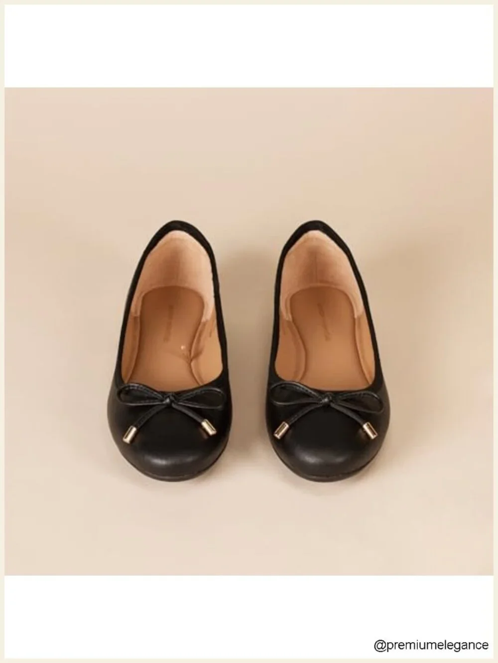 Women's Comfortable Round Toe Ballet Flats with Bow, Faux Leather